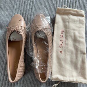 NWT and box A. Soliani Como flat in Cassette / Petal, size 39